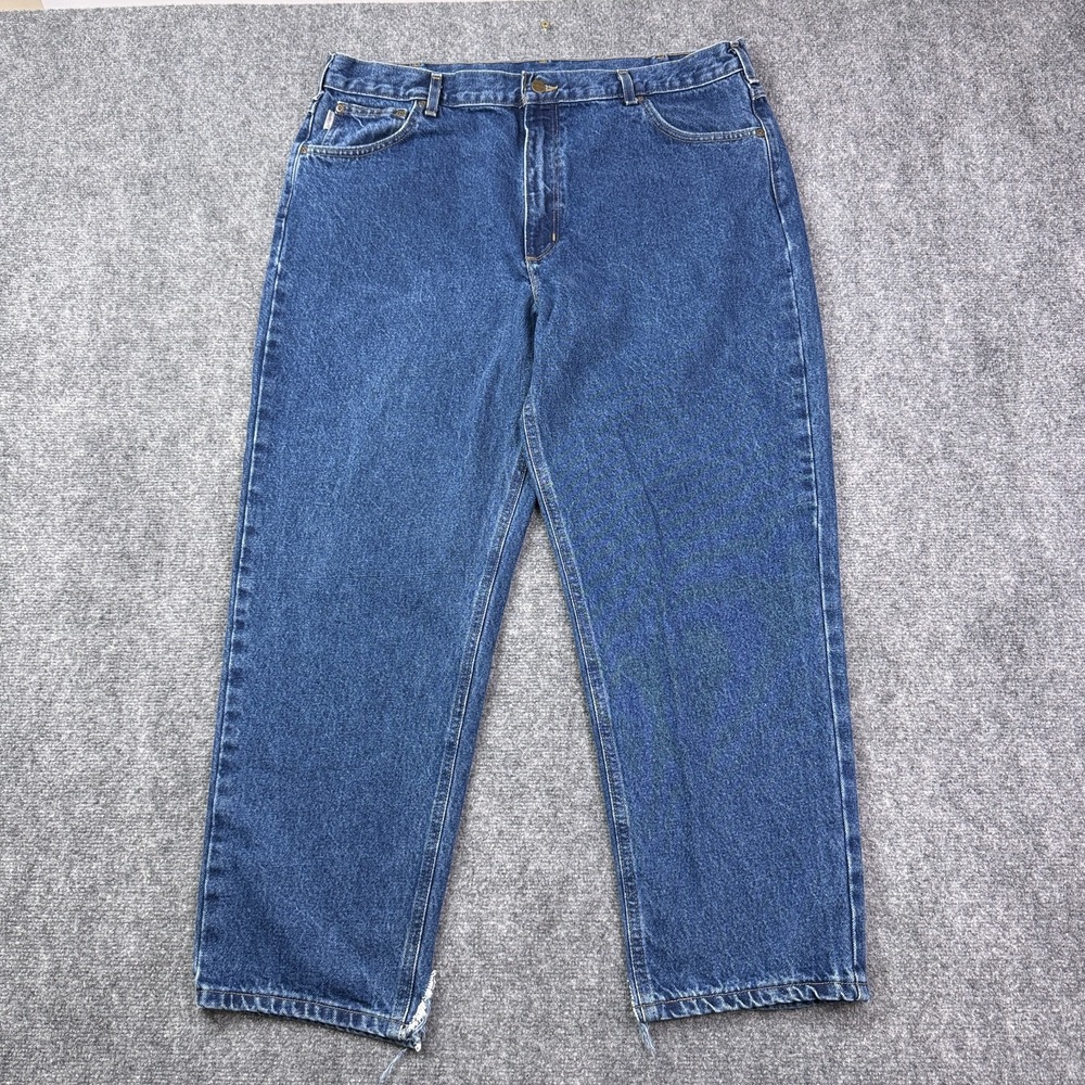 Carhartt B17 Relaxed Fit Jeans Mens 42x30 Tapered Leg Medium Wash Work Denim